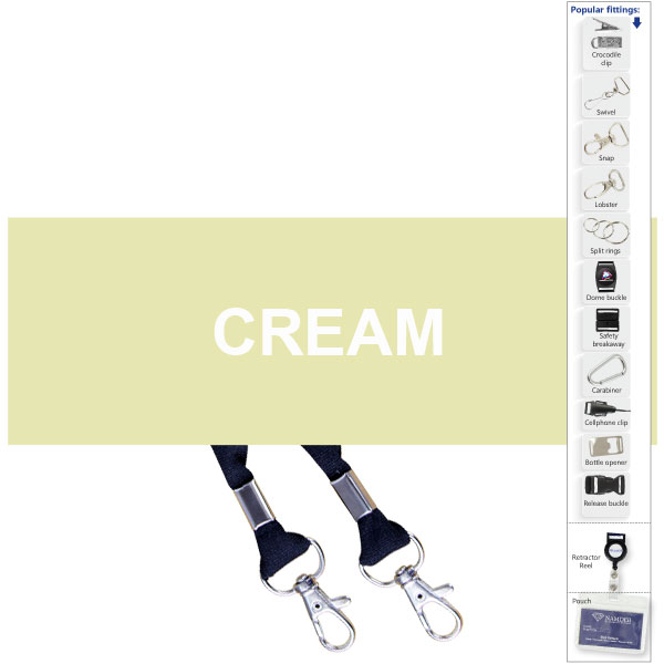 Screen Printed Open Lanyard +Double Clip with 1col