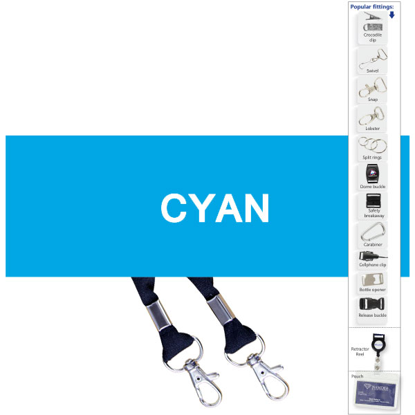 Screen Printed Open Lanyard +Double Clip with 1col