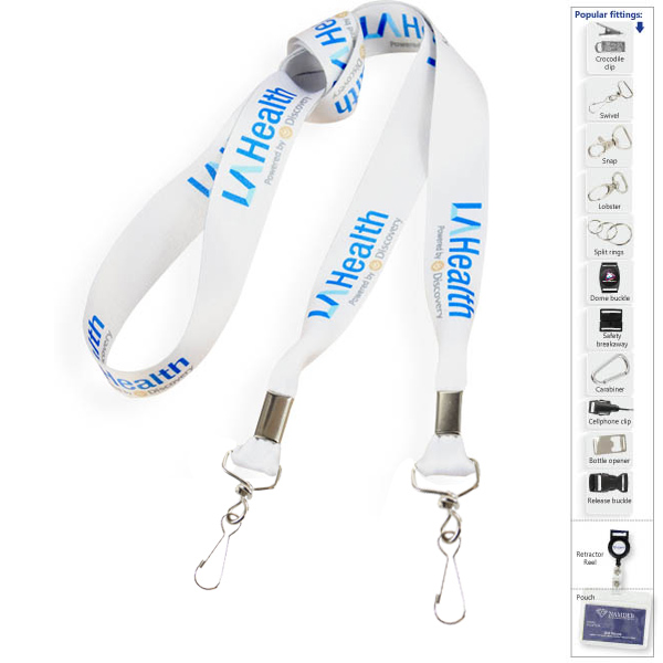 Dye Sublimation Open Lanyard + Double Clip with fc