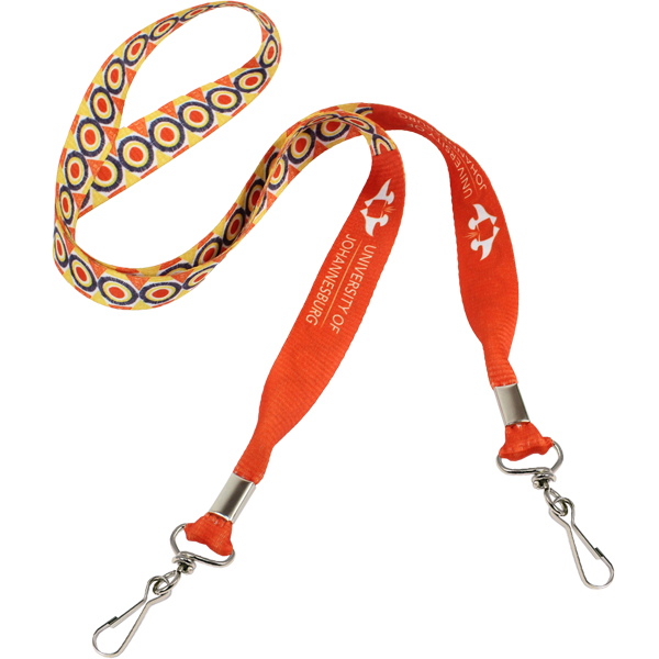 2sided-FC Open Lanyard + Double Clip Swivel