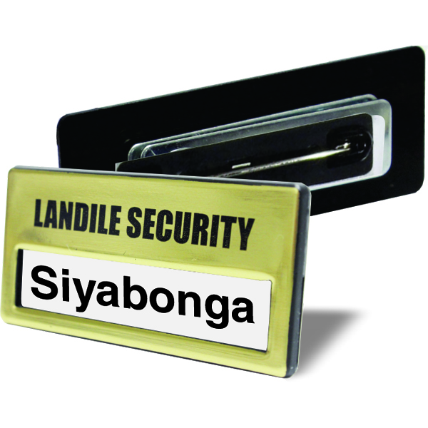 Gold Bagde + Pin with 1 colour