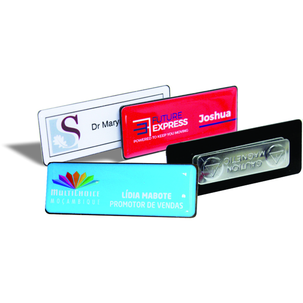 Rectangle Name Badge + Magnet with FC dome