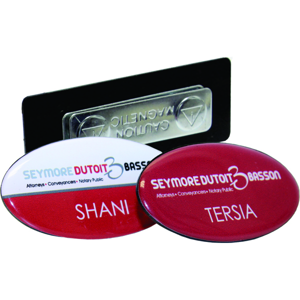 Oval Domed Badge with Magnet
