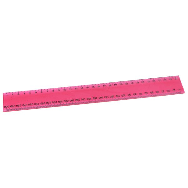 30cm Transparent Jumbo Ruler with 1 colour print
