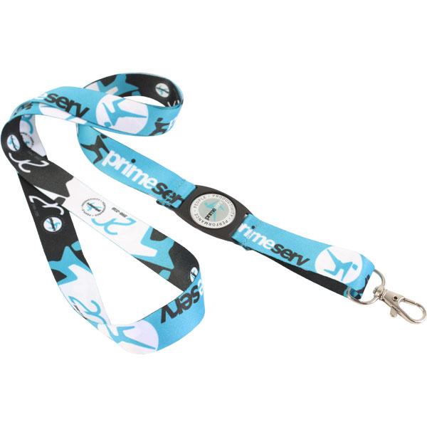 Polyester Sublimated Domed Lanyard with ful col