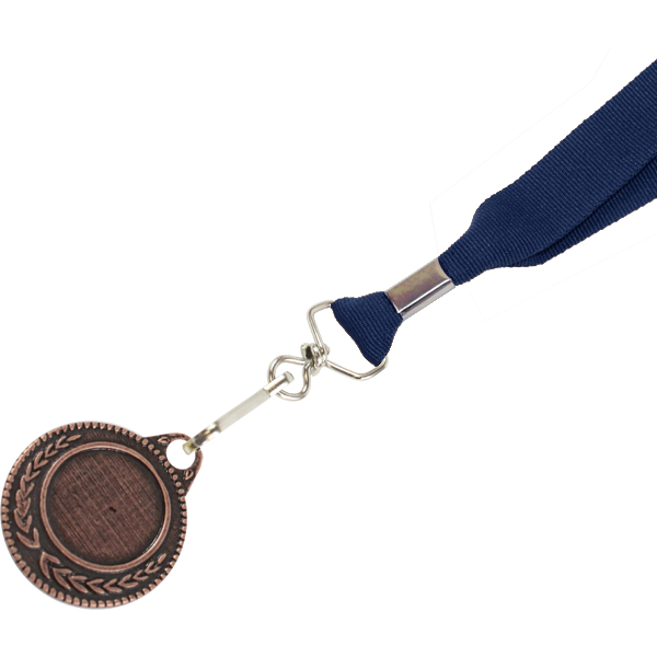 Bronze Medal-Dome+Screen Printed Ribbon with 1 col