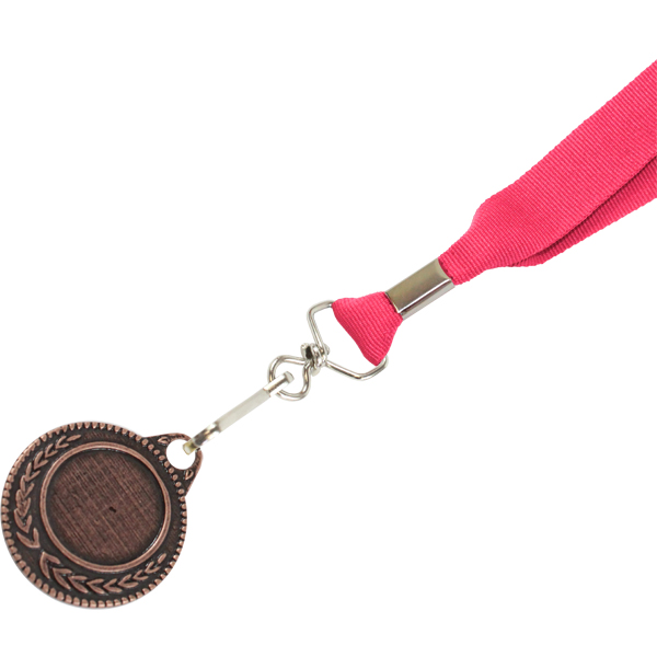 Bronze Medal-Dome+Screen Printed Ribbon with 1 col