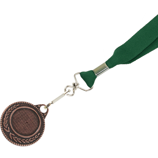 Bronze Medal-Dome+Screen Printed Ribbon with 1 col