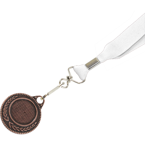 Bronze Medal-Dome+Screen Printed Ribbon with 1 col