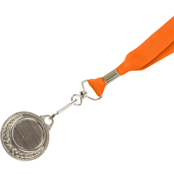 Silver Medal-Dome+Screen Printed Ribbon with 1 col