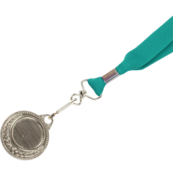 Silver Medal-Dome+Screen Printed Ribbon with 1 col