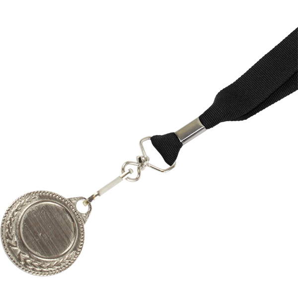 Silver Medal-Dome+Screen Printed Ribbon with 1 col