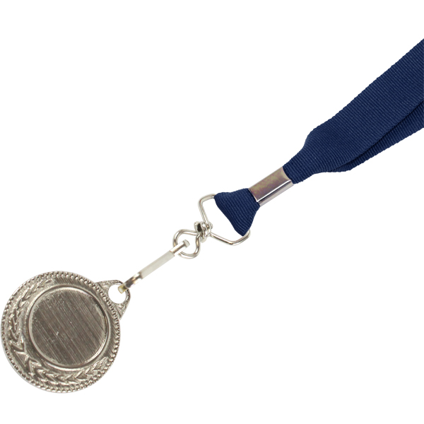 Silver Medal-Dome+Screen Printed Ribbon with 1 col