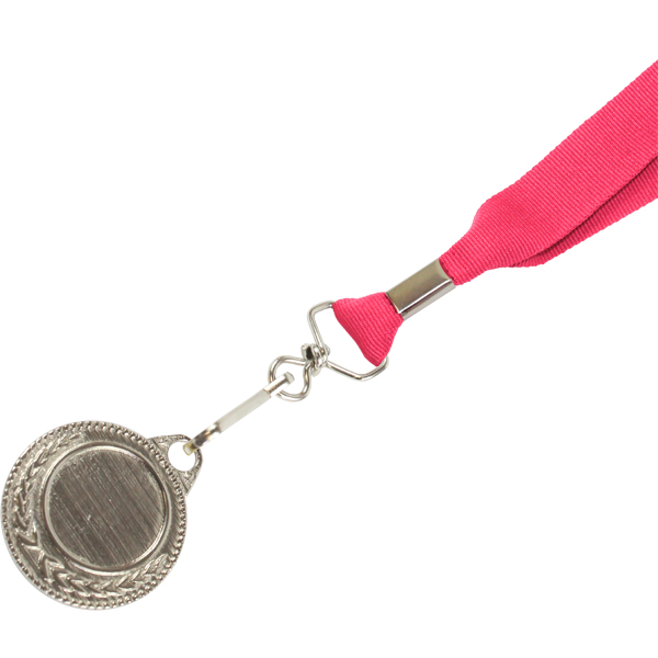 Silver Medal-Dome+Screen Printed Ribbon with 1 col