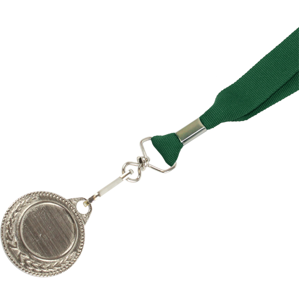Silver Medal-Dome+Screen Printed Ribbon with 1 col