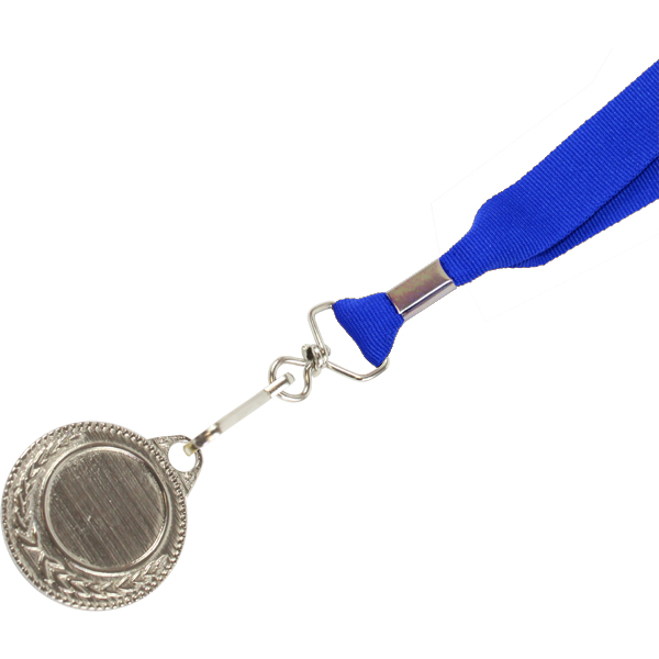 Silver Medal-Dome+Screen Printed Ribbon with 1 col