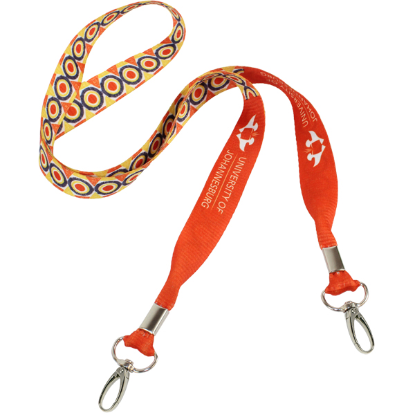 2sided-FC Open Lanyard + Double Clip Lobster