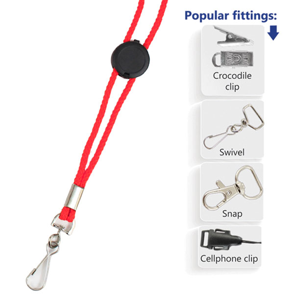 Cord Lanyard wit Round Dome Toggle FC + Snap