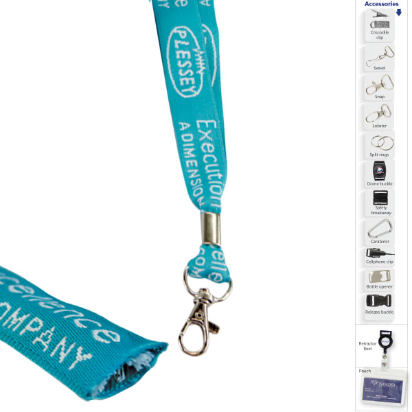 Tubular Woven Lanyard with 1 col print