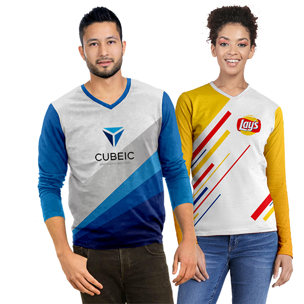 Mens Geneva Long Sleeve V-Neck Birdseye FC