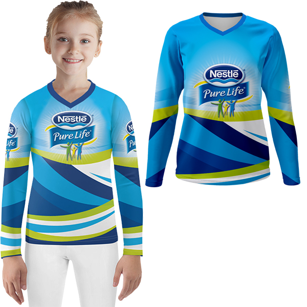 Junior V-neck long sleeve Tshirt with fc-9-10