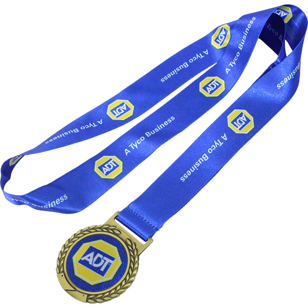 Full Colour Satin Ribbon with Gold Medal