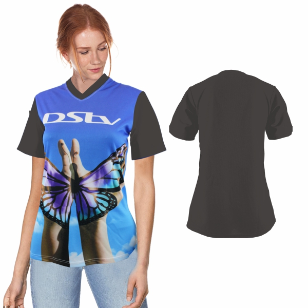 Ladies Isla V-Neck Interlock Sublimation
