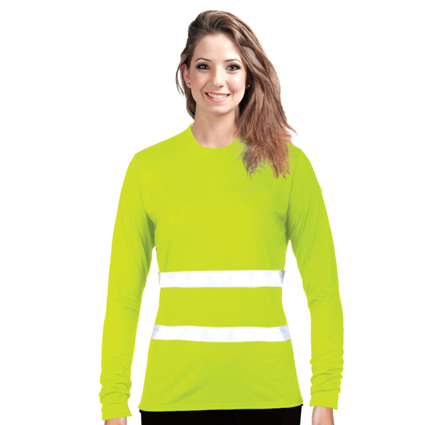 Ladies Flouro Long Sleeve Crew Neck with A7 DTF