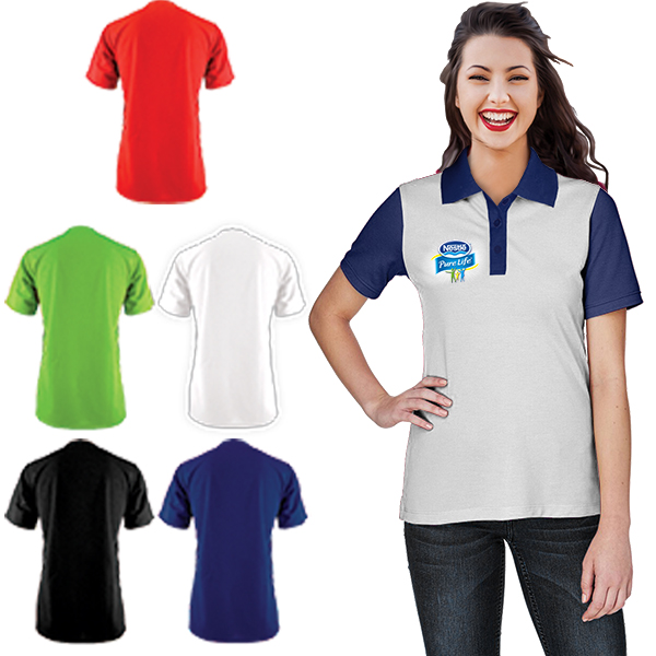 Ladies Tokyo Golf Shirt with spot sublimation