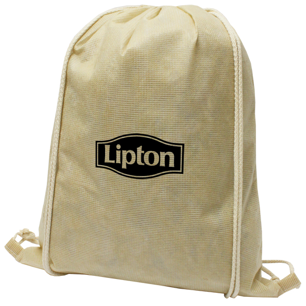 Recycled PET Drawstring Bag with 1 col print