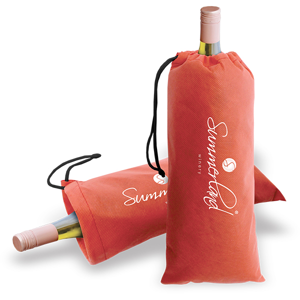 Wine Drawcord Bag with 1 Col print