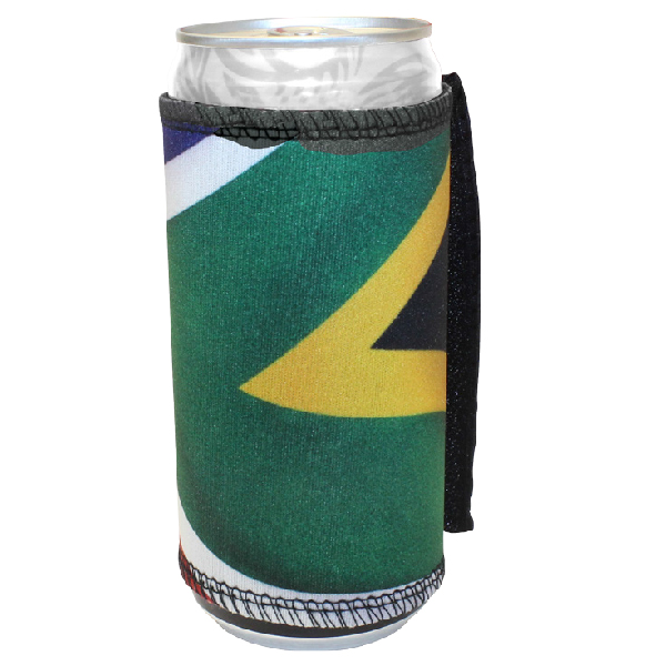 SA Flag Velcro Can Cooler 500ml with FC print