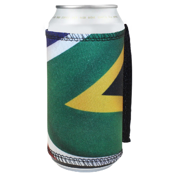 SA Flag Velcro Can Cooler 300ml with FC print