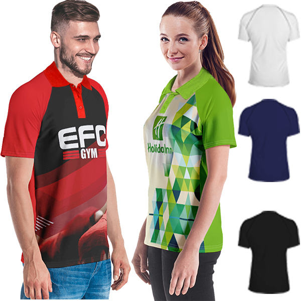 Unisex 50/50 Birdseye Raglan Golf Shirt with FC