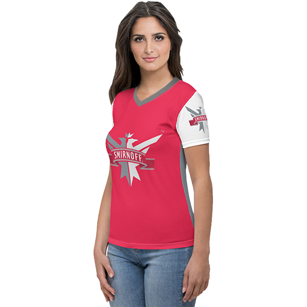 Ladies Custom Interlock V-neck with FC print