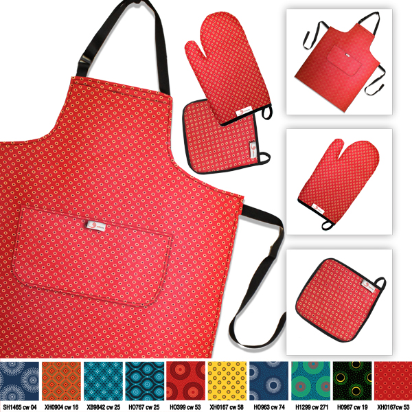 Shweshwe Melony Kitchen Set with FC Tag