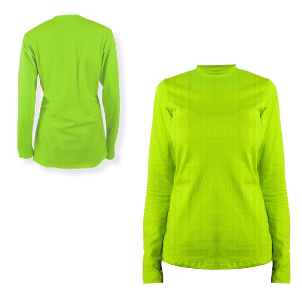 Ladies Yara L-Sleeve Birdseye Crew-Neck+1 Col