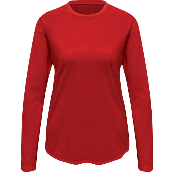 Ladies Yara L-Sleeve Birdseye Crew-Neck+1 Col
