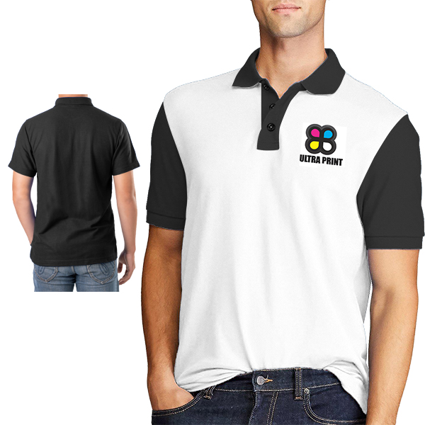 Mens Hagen Birdseye Golf Shirt with 1col print