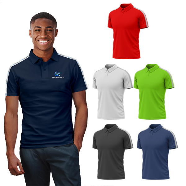 Mens Austin Interlock Golf Shirt with Tape