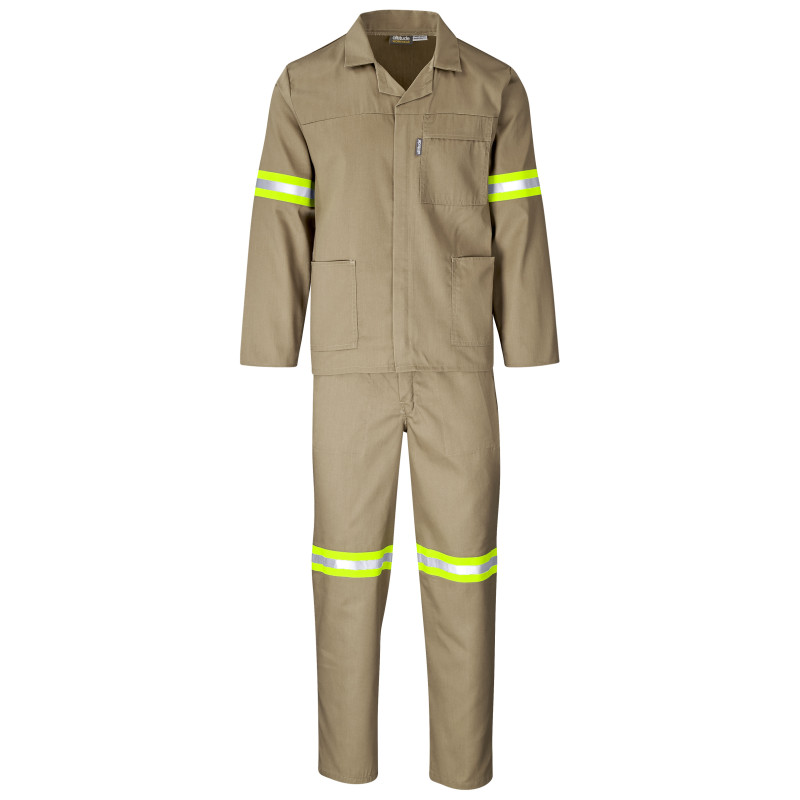 Trade Polycotton Conti Suit - Reflective Arms & Legs - Yellow Tape