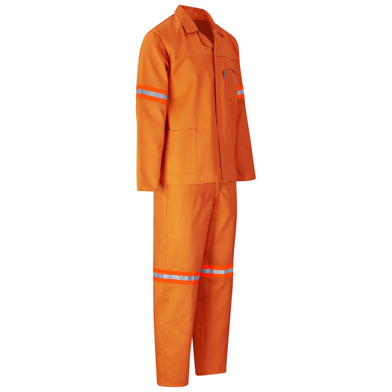 Trade Polycotton Conti Suit - Reflective Arms & Legs - Orange Tape