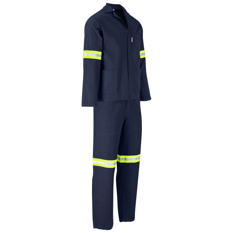 Technician 100% Cotton Conti Suit - Reflective Arms & Legs - Yellow Tape