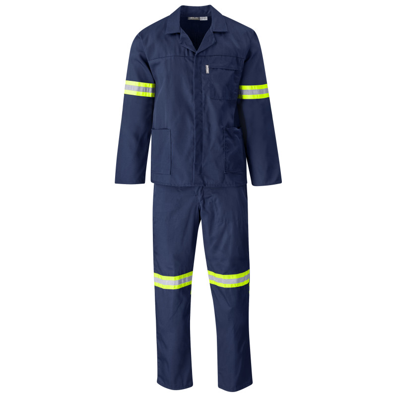 Trade Polycotton Conti Suit - Reflective Arms & Legs - Yellow Taped