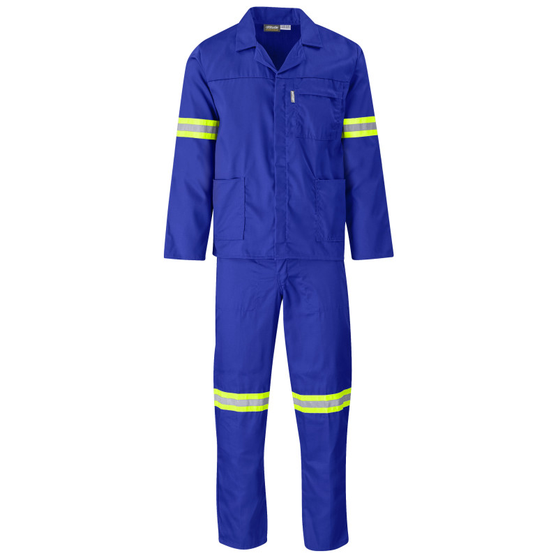 Trade Polycotton Conti Suit - Reflective Arms & Legs - Yellow Taped