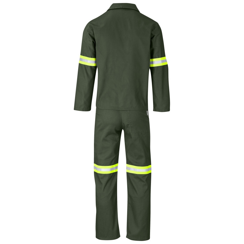 Acid Resistant Polycotton Conti Suit - Reflective Arm & Legs - Yellow Tape