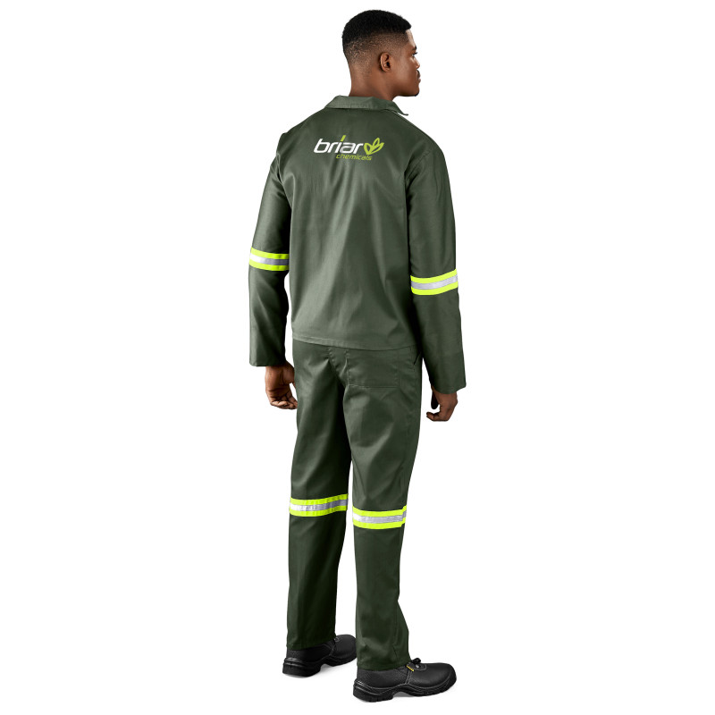 Acid Resistant Polycotton Conti Suit - Reflective Arm & Legs - Yellow Tape