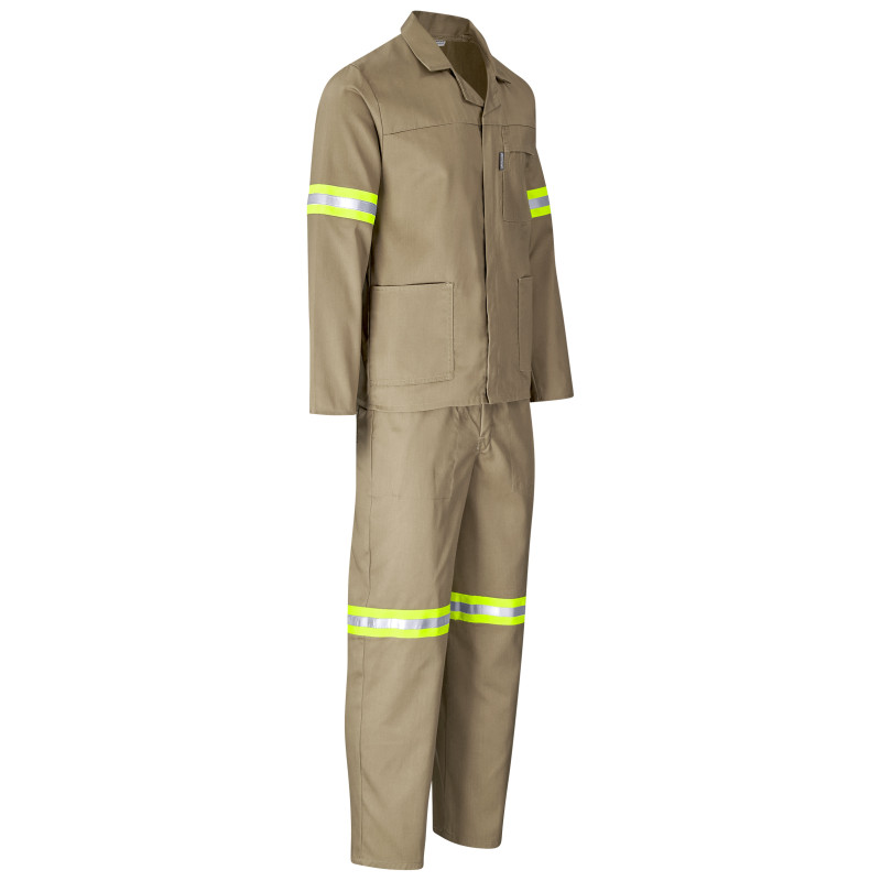 Trade Polycotton Conti Suit - Reflective Arms, Legs & Back - Yellow Tape
