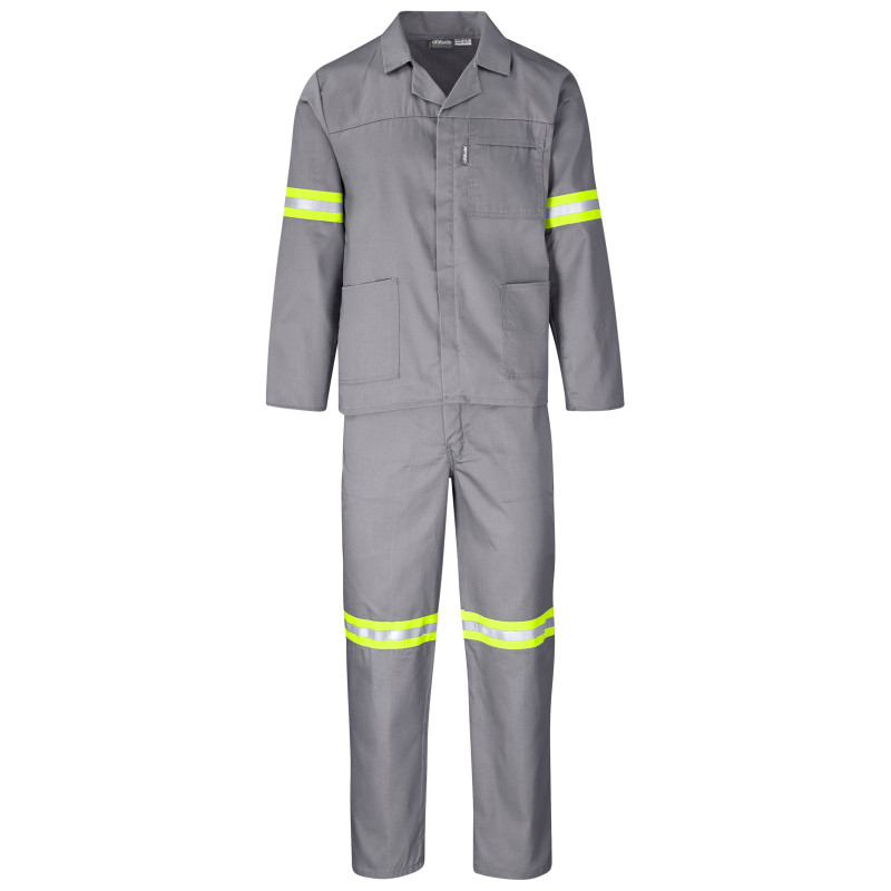 Trade Polycotton Conti Suit - Reflective Arms, Legs & Back - Yellow Tape