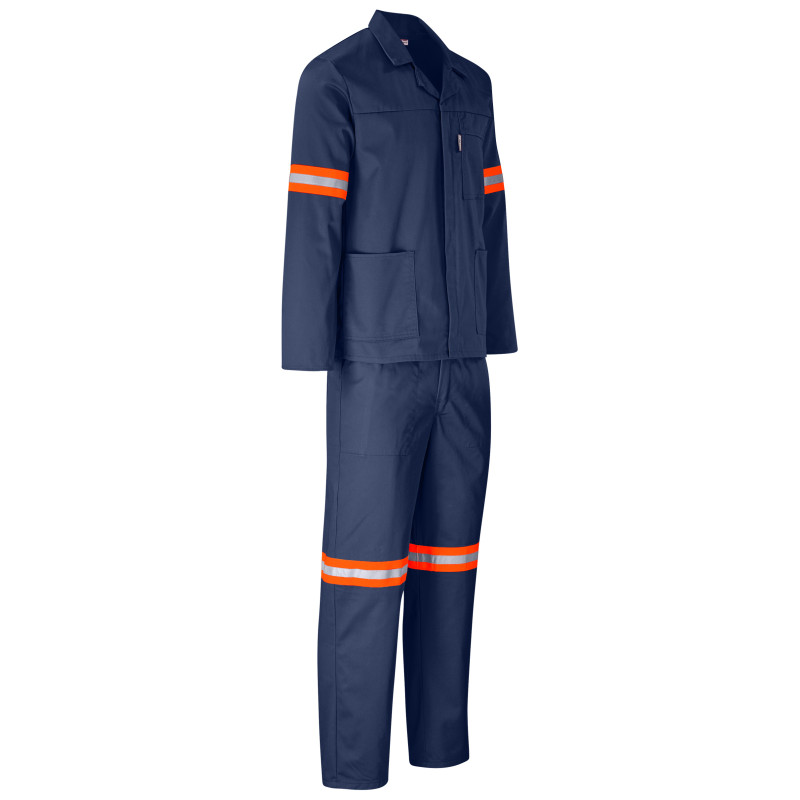 Trade Polycotton Conti - Suit Reflective Arms, Legs & Back - Orange Tape